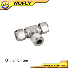 SS304 Compression Tee Joint Pipe Tube Fitting With Double Ferrule Connector