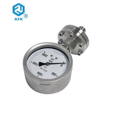 AFK SS316 Threaded Diaphragm Pressure Gauge 2000KPa For Hydraulic Industries