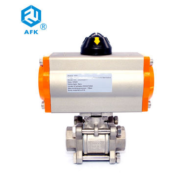 Water SS NBR AISI 303 Pneumatic Actuator Ball Valve AFK Hard Anodized